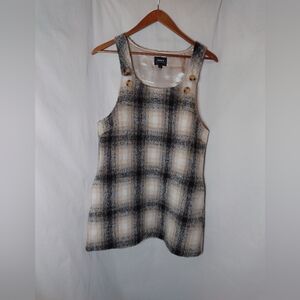 Obey Black and Cream Plaid Tunic